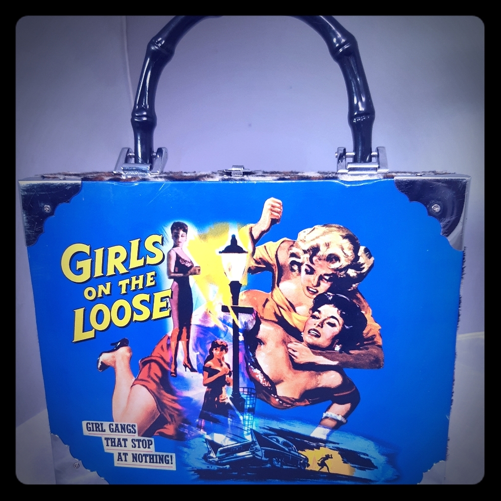 Girls on the Loose Hardcase Handbag Bamboo Handle
